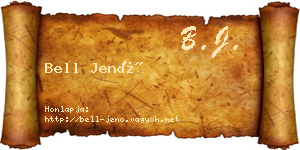 Bell Jenő névjegykártya
